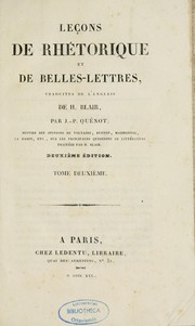 Cover of: Leçons de rhétorique et de belles-lettres by Hugh Blair