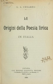 Cover of: Le origini della poesia lirica in Italia