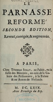 Cover of: Le parnasse réformé by Gabriel Guéret