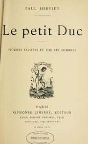 Cover of: Le petit duc: figures falotes et figures sombres