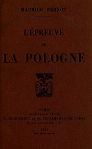 Cover of: L'epreuve de la Pologne