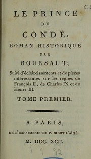 Cover of: Le Prince de Condé by Boursault M.