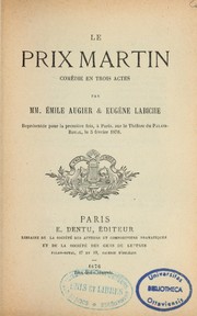 Cover of: Le prix Martin by Emile Augier