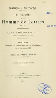 Cover of: Le procès d'un homme de lettres en 1623 by Émile de Saint-Auban