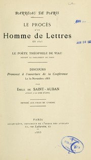 Cover of: Le procès d'un homme de lettres en 1623: le poète Théophile de Viau devant le parlement de Paris