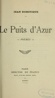 Cover of: Le puits d'Azur: Poèmes
