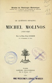 Cover of: Le quiétiste espagnol, Michel Molinos (1628-1696) by Paul Dudon