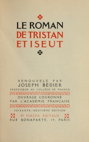 Cover of: Le roman de Tristan et Iseut by Joseph Bédier