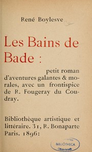 Cover of: Les bains de Bade by René Boylesve