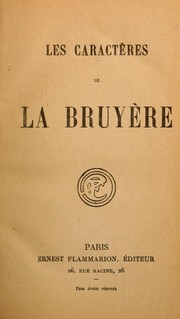 Cover of: Les caractères de La Bruyère