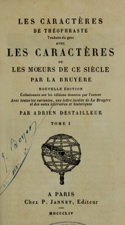 Cover of: Les caractéres de Théophraste by Jean de La Bruyère