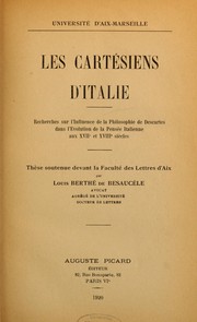 Cover of: Les cartésiens d'Italie