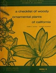 Cover of: A checklist of woody ornamental plants of California by Mildred Esther Mathias
