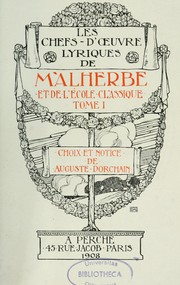 Cover of: Les chefs d'oeuvre lyriques de Malherbe et de l'école classique