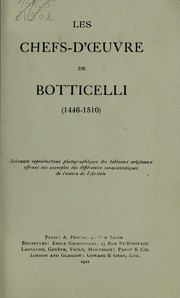 Cover of: Les chefs-d'oeuvre de Botticelli (1446-1510)