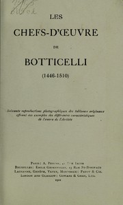 Cover of: Les chefs-d'oeuvre de Botticelli (1446-1510) by Sandro Botticelli