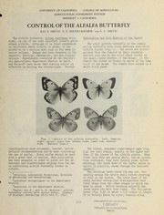 Cover of: Control of the alfalfa butterfly