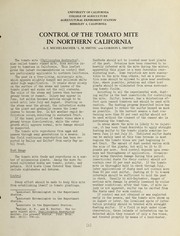 Cover of: Control of the tomato mite in Northern California