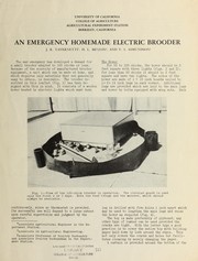 Cover of: An emergency homemade electric brooder