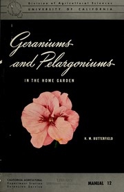 Cover of: Geraniums and pelargoniums: in the home garden