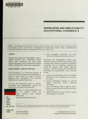 Cover of: Knowledge and employability: occupational courses 8 -9