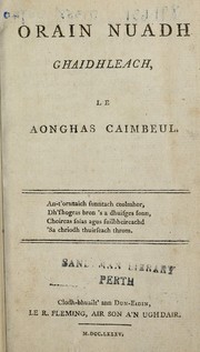 Cover of: Orain nuadh Ghaidhleach