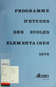 Cover of: Programme d'études des écoles élémentaires by Alberta. Alberta Education
