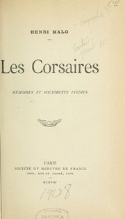 Cover of: Les corsaires: memoires et documents inedits. --