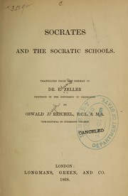 Cover of: Socrates and the Socratic schools.