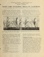Cover of: Sweet corn suckering trials in California