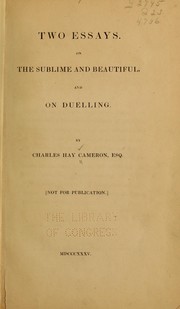 Two essays by Charles Hay Cameron