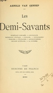 Cover of: Les demi-savants by Arnold van Gennep