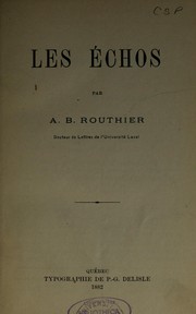 Cover of: Les Echos