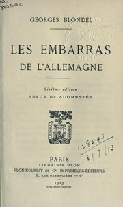 Cover of: Les embarras de l'Allemagne