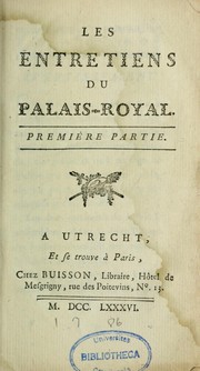 Cover of: Les Entretiens du Palais-Royal