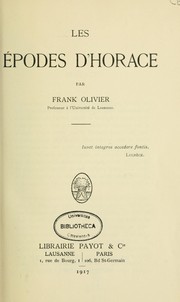 Cover of: Les Epodes d'Horace