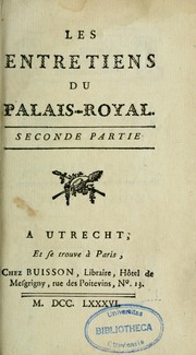 Cover of: Les Entretiens du Palais-Royal