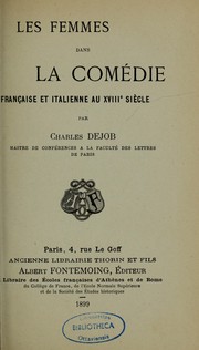 Cover of: Les femmes dans la comédie française et italienne au 18e siècle