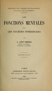 Cover of: Les fonctions mentales dans les sociétés inférieures