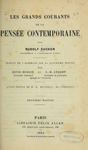 Cover of: Les Grands courants de la pensée contemporaine