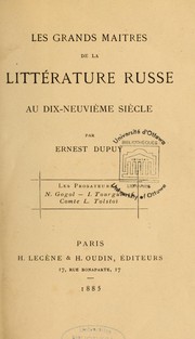 Cover of: Les Grands maîtres de la littérature russe au dix-neuvième siècle