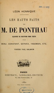 Cover of: Les hauts faits de M. de Ponthau