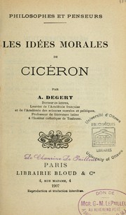 Cover of: Les idées morales de Cicéron