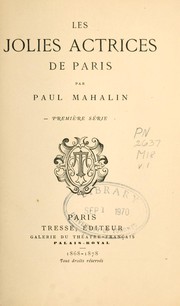 Cover of: Les jolies actrices de Paris by Paul Mahalin