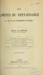 Cover of: Les Limites du connaissable: la vie et les phénomènes naturels