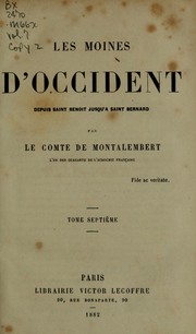 Cover of: Les moines d'Occident depuis Saint Benoít jusqu'a Saint Bernard