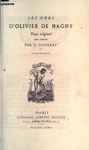 Cover of: Les odes: Texte original, Avec notice par E. Courbet