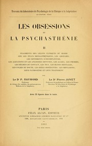 Cover of: Les obsessions et la psychasthénie by Pierre Janet
