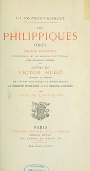 Cover of: Les Philippiques: odes