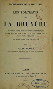 Cover of: Les portraits: précédé d'une introduction biographique par Jules Wogue